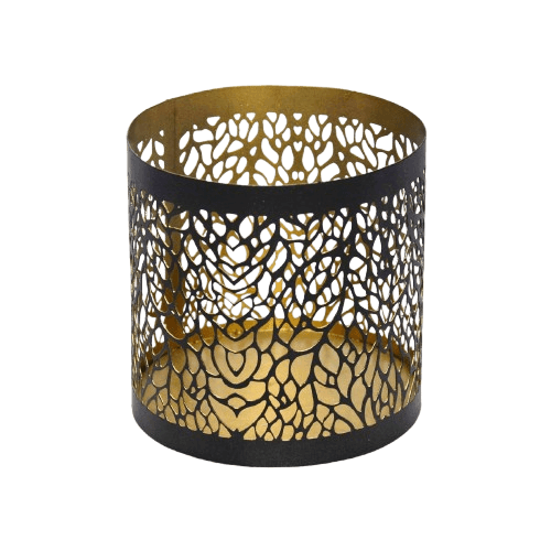 IRON CANDLE VOTIVE (BLACK & GOLD)